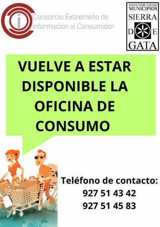 Imagen La Oficina de Consumo de la Mancomunidad de Municipios de Sierra de Gata vuelve a estar operativa.