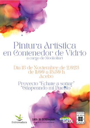 Imagen Taller de Pintura Artística en contenedor de vidrio, el próximo día 18 de Noviembre, en Acebo, de 11:00 a 13:30 Horas.