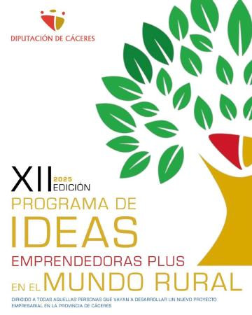 Imagen La Diputación de Cáceres lanza la XII edición del PIE PLUS (Programa de Ideas Emprendedoras en el Mundo Rural)