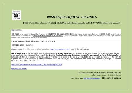 Imagen Bono Alquiler Joven 2025-2026