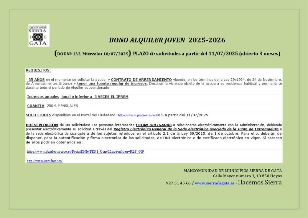 Imagen Bono Alquiler Joven 2025-2026