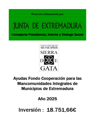 Imagen Ayudas Fondo de Cooperación para las Mancomunidades Integrales de Municipios de Extremadura Año 2025